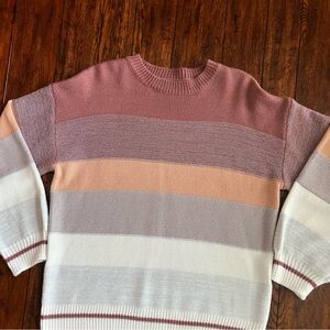 Womens Multicolored With Silver Thread Sweater L/XL